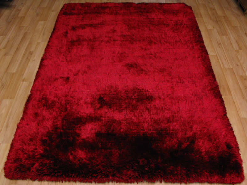 Plush Red Shaggy Rug - Click Image to Close