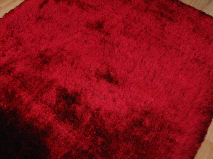 Plush Red Shaggy Rug