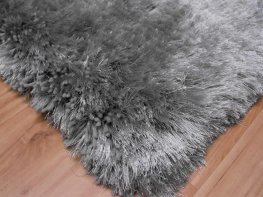 Plush Silver Shaggy Rug