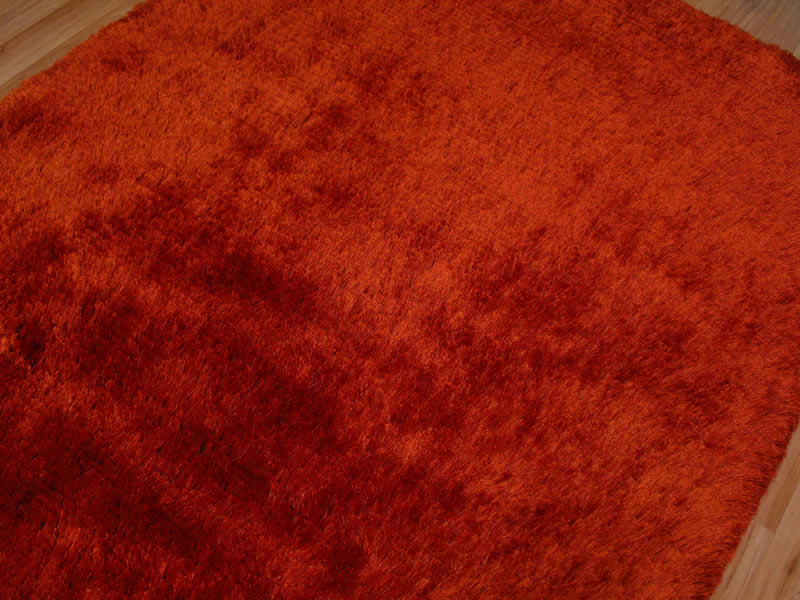 Plush Rust Shaggy Rug - Click Image to Close